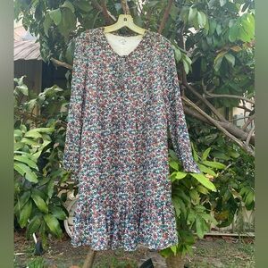 ✨⚡️💥 NEW J.Crew Factory Relaxed printed dress Fiery Sunset Floral